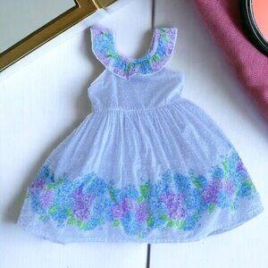 Tommy Bahama Dress Girls Size 2T Ruffled Clipped Swiss Dot Garden Floral